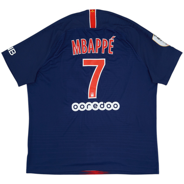 Camiseta auténtica de local del Paris Saint-Germain 2018-19 Mbappe #7 - 6/10 - (XXL)