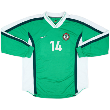 1998-00 Nigeria Player Issue Home L/S Shirt #14 - 5/10 - (XL)