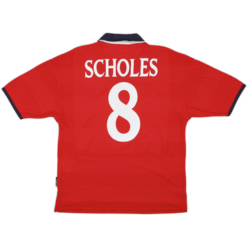 1999-01 England Home Shirt Scholes #8 - 6/10