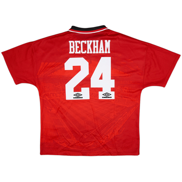1994-96 Manchester United Home Shirt Beckham #24 - 10/10 - (XL)