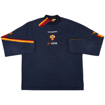 1998-1999 Diadora AS Roma シャツ　　ヤ16 1998-99 Roma Diadora 1/4 Zip Sweat Top - 7/10 - (M)