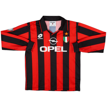 1994-95 AC Milan Home L/S Shirt - 5/10 - (XL.Boys)
