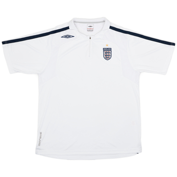 2003-05 England Umbro 1/4 Zip Polo Shirt - 8/10 - (XL) 2003-05 England Umbro 1/4 Zip Polo Shirt - 8/10 - (XL)