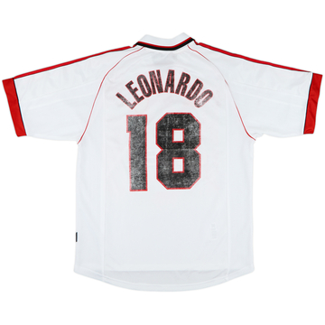 2000-01 AC Milan Player Issue Signed Home Shirt Leonardo #18