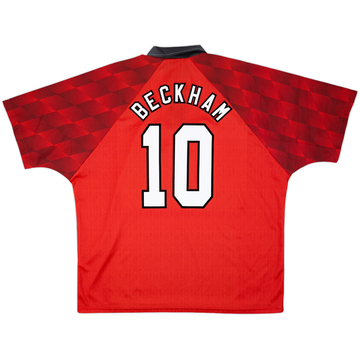 マンチェスター・ユナイテッド シャツ 96 BECKHAM 10 1996-98 Manchester United Home Shirt Beckham #10 - 6/10 - (XXL)