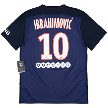 2015-16 Paris Saint-Germain Home Shirt Ibrahimovic #10 - 7/10 - (M)