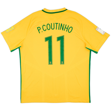 2016-17 Brazil Authentic Home Shirt P.Coutinho #11 (XXL)
