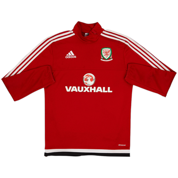 Sudadera de entrenamiento con cremallera de 1/4 adidas de Gales 2016-17 - 7/10 - (S)