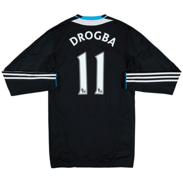 Camiseta de visitante del Chelsea 2011-12 Edición jugador TechFit de manga larga Drogba #11 - 6/10 - (XL)