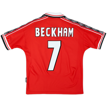 1998-00 Manchester United Home Shirt Beckham #7 - 8/10 - (XL)