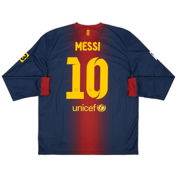 2012-13 Barcelona Home L/S Shirt Messi #10 (XL)