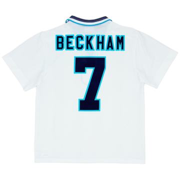 2009-10 England Home L/S Shirt Beckham #7 - 9/10 - (M)