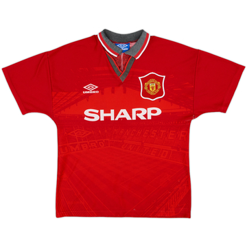 品質は非常に良い United Manchester 1994-96 Home Y - 7/10 - Shirt ウェア