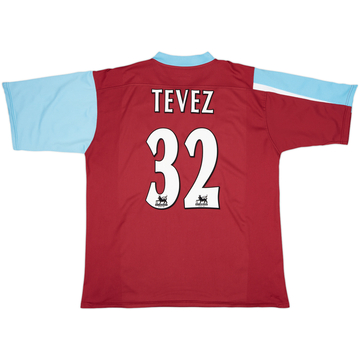 【在庫処分大特価!!】 2005-07 West (L) - 8/10 - #32 Tevez Shirt Home Ham ウェア