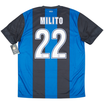 2013-14 Inter Milan Home Shirt Milito #22 (L)