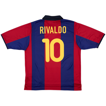 2000-01 Barcelona Basic Home Shirt Rivaldo #10 - 8/10 - (L)