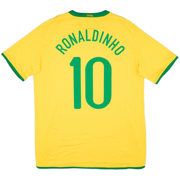 2008-10 Brasil Camiseta Local Ronaldinho #10 - 6/10 - (L)