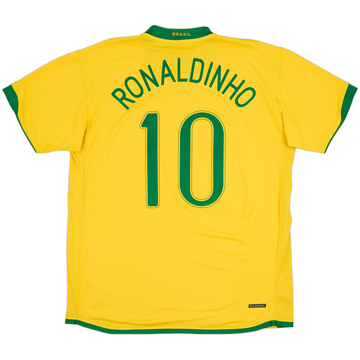 2006-08 Brasil Camiseta Local Ronaldinho #10 - 6/10 - (XL)