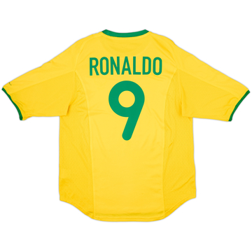 2000-02 Brazil Home Shirt Ronaldo #9 - 8/10 - (L)