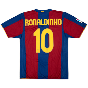 2006/07 【AUTHENTIC】Ronaldinho #10 , L 2006-07 Barcelona Home Shirt Ronaldinho #10 - 7/10 - (L)