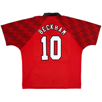 1996-98 Manchester United Home Shirt Beckham #10 - 6/10 - (XXL)