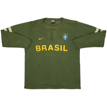 2002-04 Brazil Nike 1/4 Zip Sweat Top - 8/10 - (M)