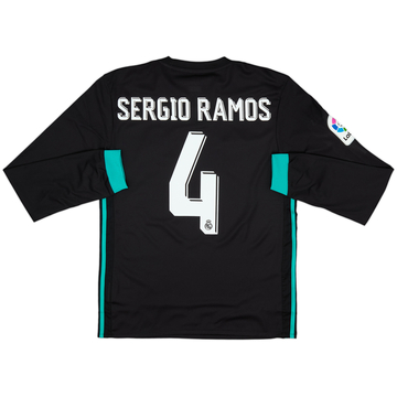 2014-15 Real Madrid Home L/S Shirt Sergio Ramos #4 - 7/10 - (L)