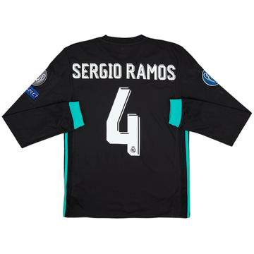 Sergio Ramos Real Madrid アウェイジャージ Sergio Ramos Adidas Real Madrid 2017-2018 Away Long Sleeve