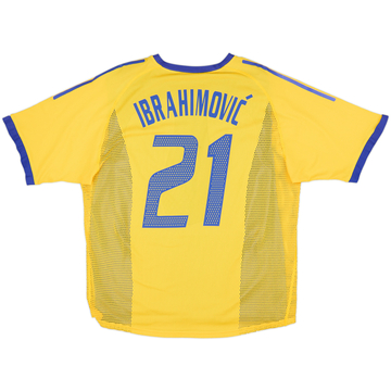 2002-03 Sweden Player Issue Home Shirt Ibrahimovic #21 - 7/10 - (L)