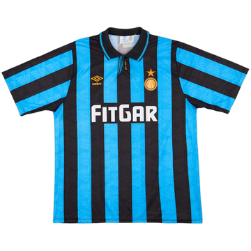 ウェア inter 1992-93 home uniform long shirt 1991-92 Inter Milan Home Shirt - 8/10 - (S)