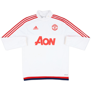 2015-16 Manchester United adidas Top de Sudadera 1/4 Cremallera - 7/10 - (M)
