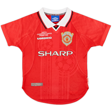 1999-00 Manchester United 'Treble Winners' Umbro Graphic Tee (S)