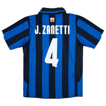2007-08 Inter Milan Centenary Home Shirt J.Zanetti #4 - 5/10 - (M)