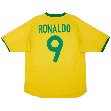 Camiseta de local de Brasil 2000-02 Ronaldo #9 - 6/10 - (XL)