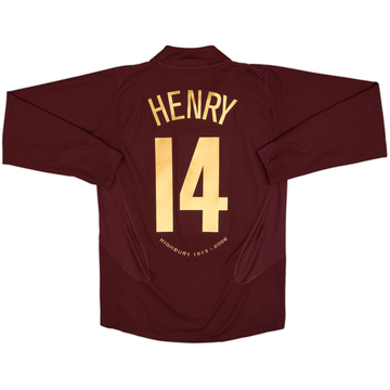 2005-06 Arsenal Home L/S Shirt Henry #14 - 8/10 - (M)
