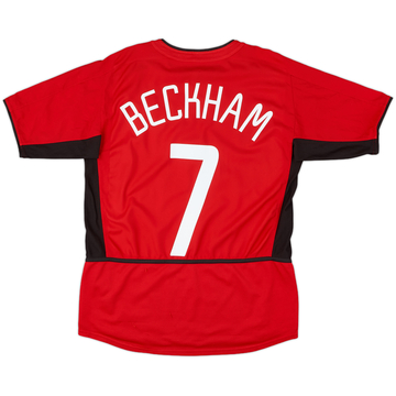 2002-04 Manchester United Home Shirt Beckham #7 - 7/10 - (XL.Boys)