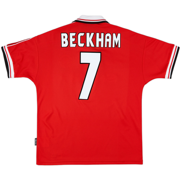 1998-00 Manchester United Home Shirt Beckham #7 - 8/10 - (L)