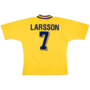 1994-96 Sweden Home Shirt Larsson #7 - 8/10 - (XL)