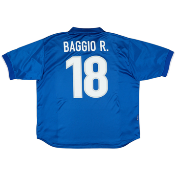 1998-99 Italy Home Shirt #18 (Baggio) - 8/10 - (S)