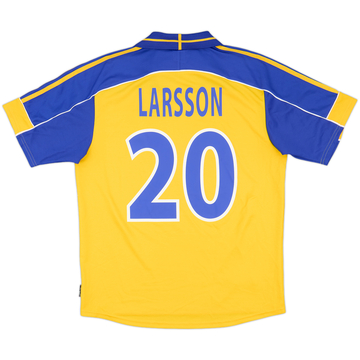 【貴重】スウェーデン代表 1994 #7 ラーション ユニフォーム 1994-96 Sweden Home Shirt Larsson #7 - 9/10 - (L)