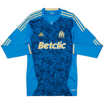 2011-12 Olympique de Marsella Versión Jugador Techfit Visitante Manga Larga Camiseta - 6/10 - (XL)