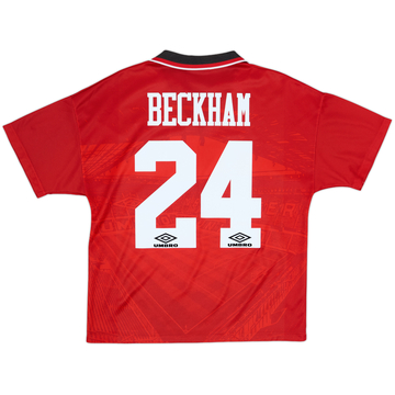 1994-96 Manchester United Home Shirt Beckham #24 - 8/10 - (XL)