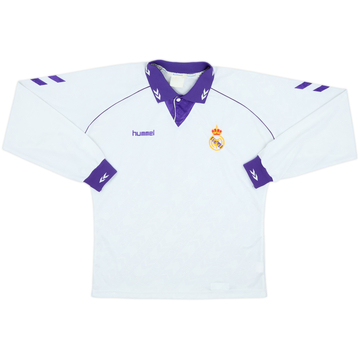 1993-94 Real Madrid Home L/S Shirt - 8/10 - (L)
