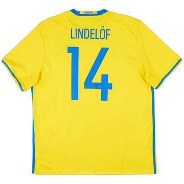 2016-17 Sweden Home Shirt Lindelof #14 - 7/10 - (XL)