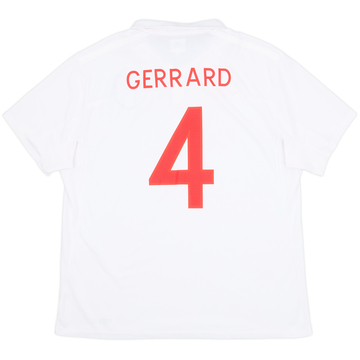 2009-10 England Home Shirt Gerrard #4 - 8/10 - (XL)