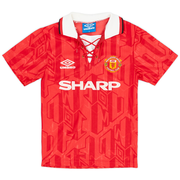 1992-94 Manchester United Home Shirt - 8/10 - (S.Boys)