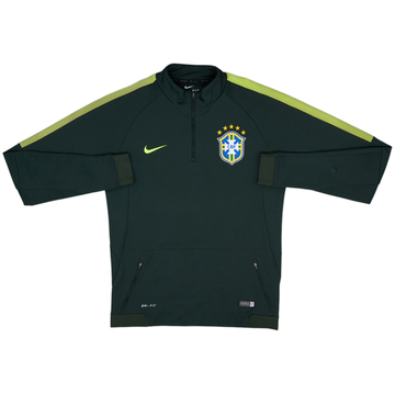 2002-04 Brazil Nike 1/4 Zip Sweat Top - 7/10 - (M)