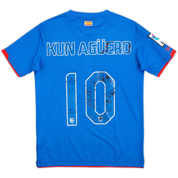 2010-11 Atletico Madrid Home Shirt Kun Aguero #10 - 9/10 - (L)