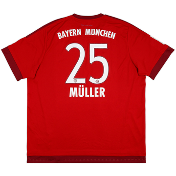 Camiseta de local del Bayern Munich 2015-16 Muller #25 - 9/10 - (XXL)