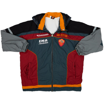99-00 ASローマ DIADORA レインジャケット 1999-00 Roma Diadora Hooded Rain Jacket (XXL)